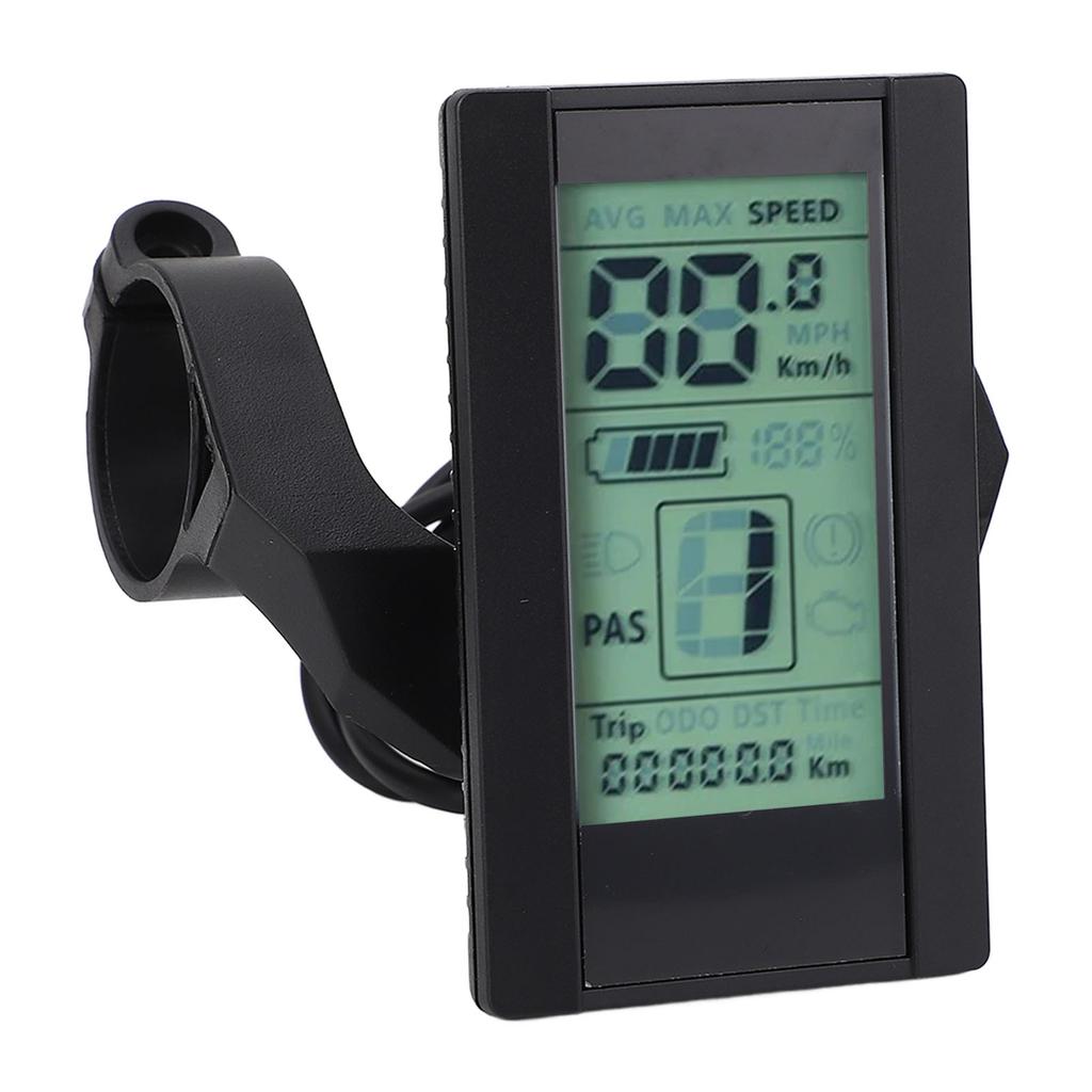 Electric Bike LCD Display Meter 2.7 Inch Screen 24V 36V 48V 52V Backlight Brightness Adjustable Water Resistant LCD