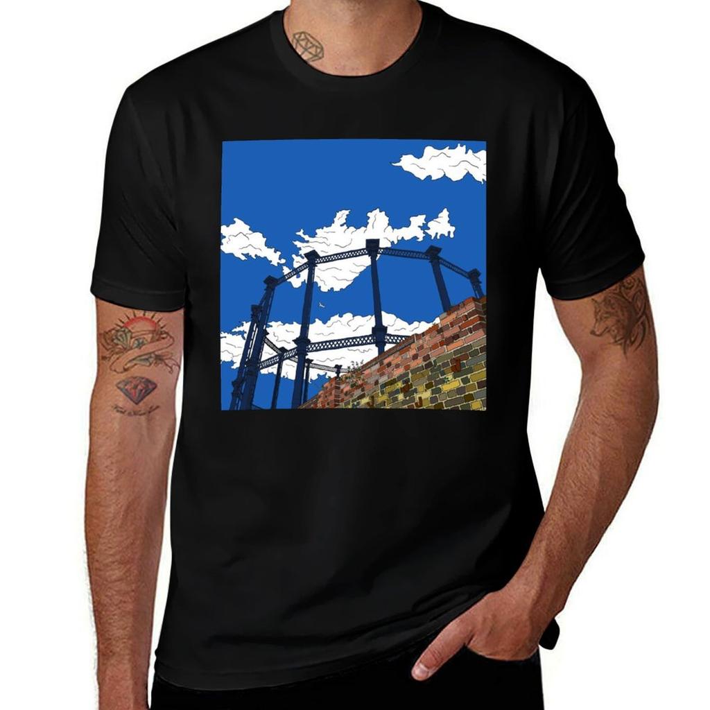 London Regents Canal Gas Tower Tshirt Plus Size Short Sleeve Tshirt