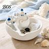 Desk Organizer Bowl Conch Storage Bowl, Decorative Tray, Exquisite Greek Blue And White Island Charm for Keys Jewelry Coins Dressing Table Tray