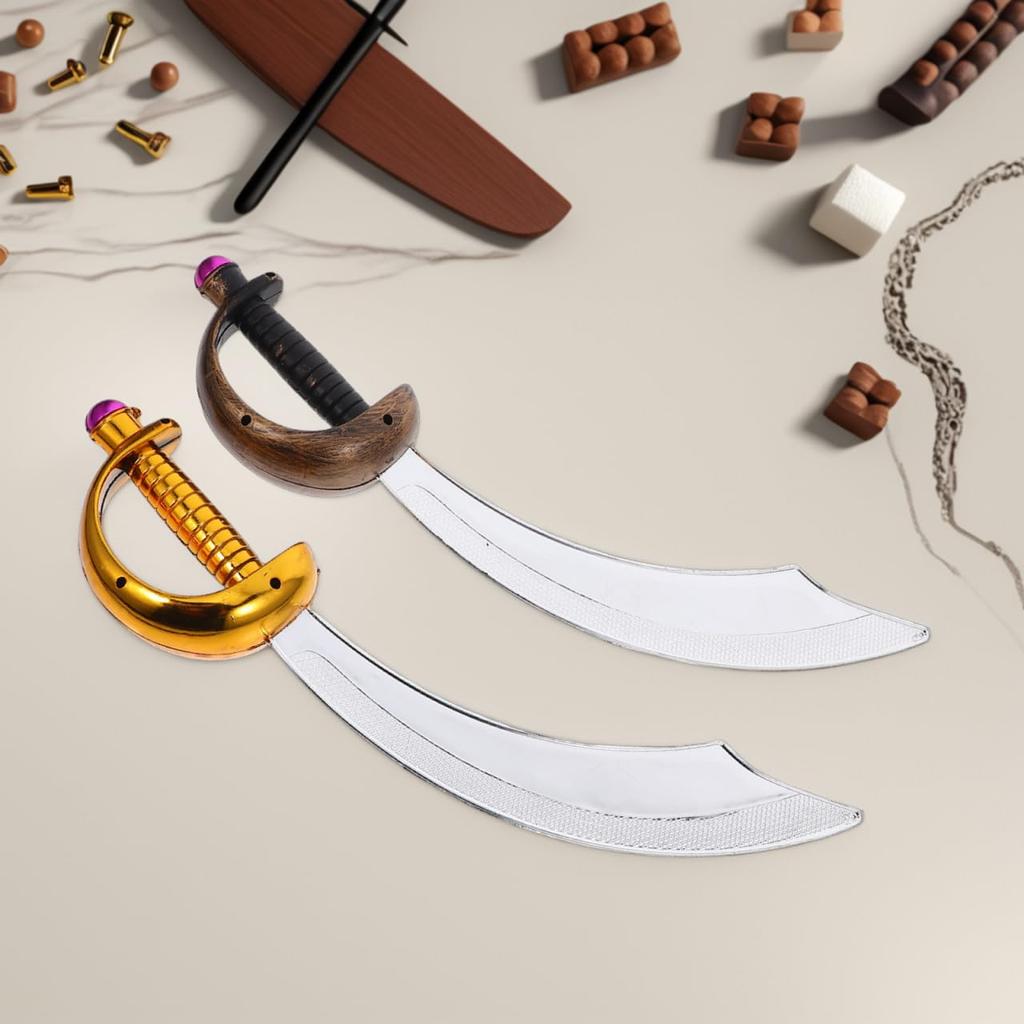 LIFKOME Pirate Knife Toy, Set of 2, Cosplay Goods, Pirate Sword, Costume, Pirate Sword, Plastic, Halloween Party Knife, Pirate Sword Prop