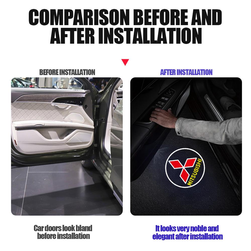 1/2/4pcs Car LED Door Welcome Light Laser Projector Logo Lamp for MITSUBISHI Ralliart Lancer Competition Outlander ASX EX LANCER