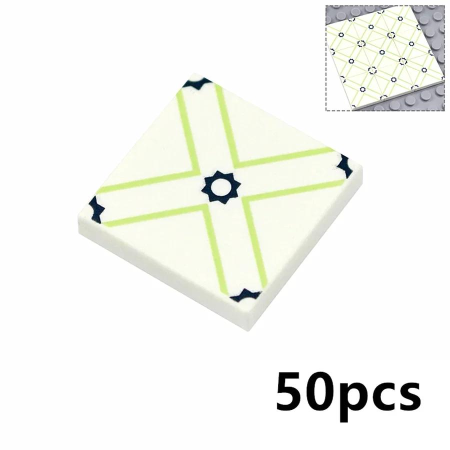 Smooth 2x2 Floor Printed Tile Assembled Building Blocks MOC City House Bricks Decoration Ceramic Tile Construction Toys