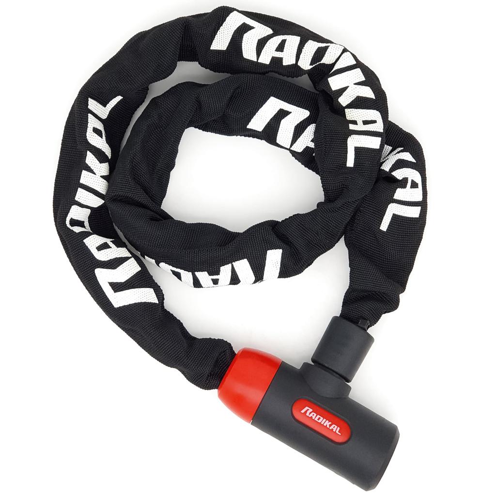 RADIKAL RKX120 Bicycle Chain for Motorcycles and 8mm Reinforced 120cm Universal Garage Anchor for Electric Scooters and Bikes Lock, Anti-Theft