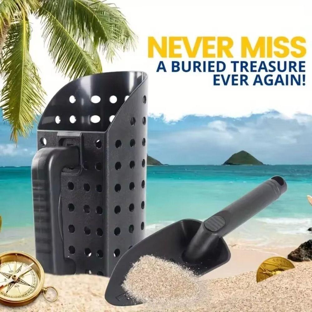 2Pcs Digging Tool Sand Scoop Shovel Set Black Beach Shovel Sand Sifter Garden Gadgets