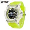 SANDA Youth Waterproof Sports Watch - Cool Trendy Multi-functional Dual Display in Black Technology Design