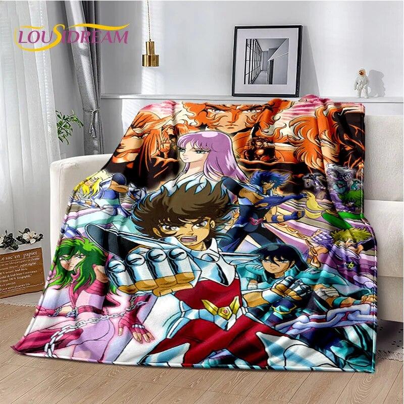 Одеяло HD с рисунком Saint Seiya в стиле ретро, мягкое одеяло для дома, спальни, кровати, дивана, пикника, путешествия, офиса, детское одеяло