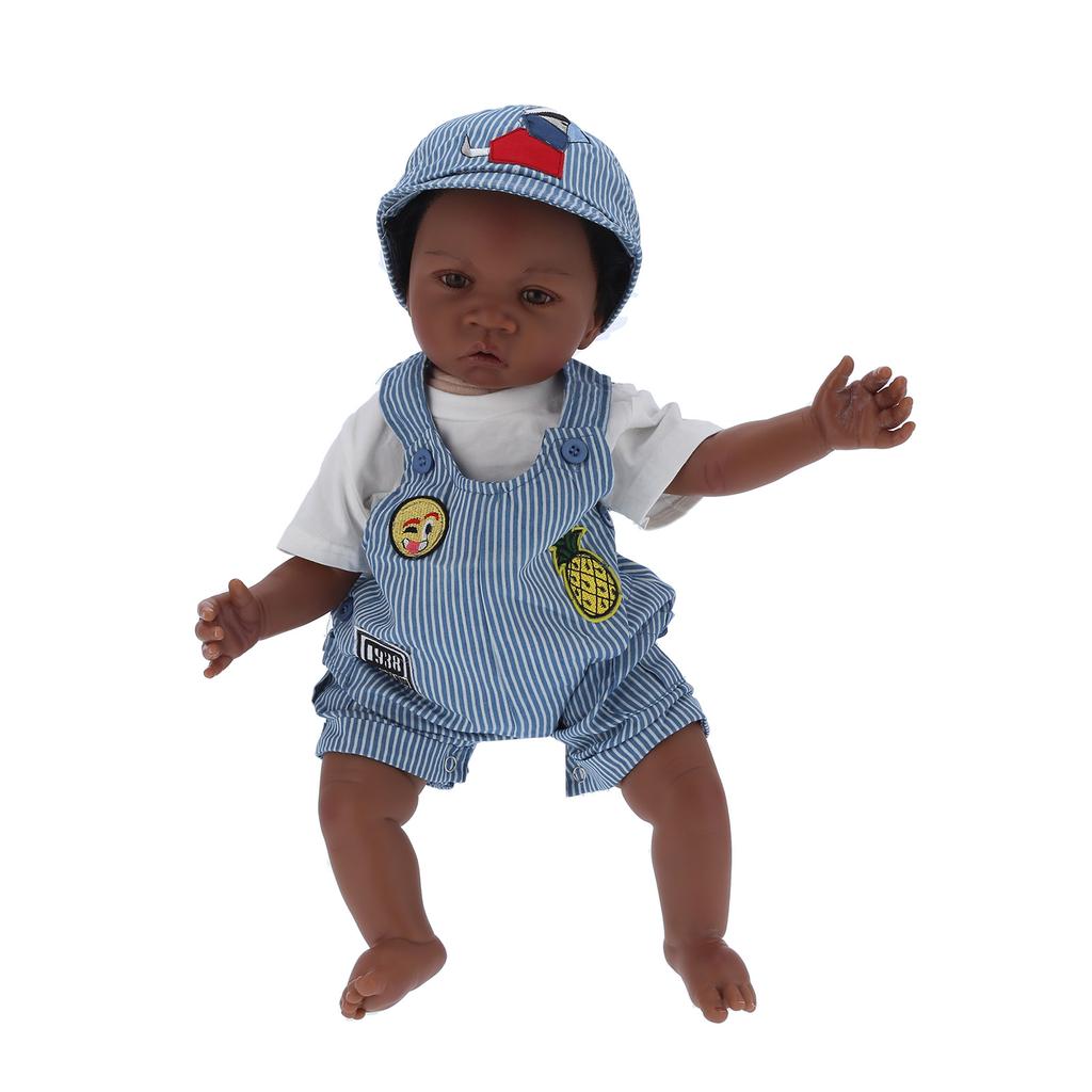 60cm Black Skin Infant Doll Toy Cute Lifelike Reborn Baby Boy Doll Children Gift