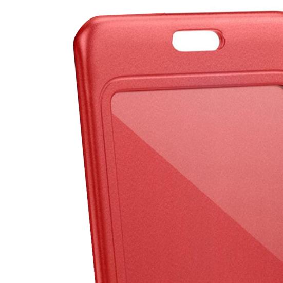 ID Card Holder Slide Cover Transparent Window Hanging Hole Protective Certificate Holder Stationery Students Nurse Office Workers Name Card Protector