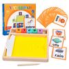 Montessori Teaching Aids Wooden Sandbox Letter Strokes Children's Sand Drawing Pen Controlled Sensory Games Set Souptoy
