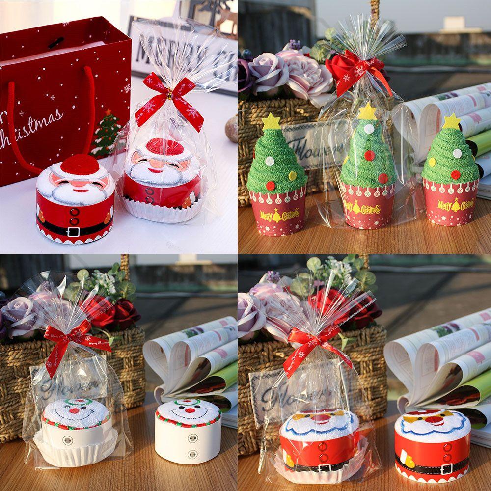 New Year Decoration Cupcake Cotton Towel Christmas Decorations Christmas Towel Merry Christmas Gift