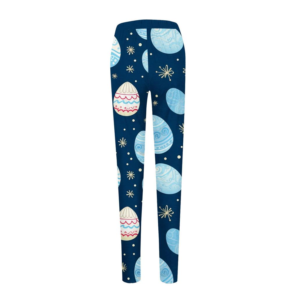 Женские брюки с эластичным мягким низом и пасхальным принтом, повседневные домашние спальные брюки