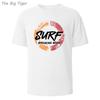 Surf Summer Printing Classic Cotton Tee Simple Round Neck Design Breathable Fabric Unisex Short Sleeve Top Men T-Shirt