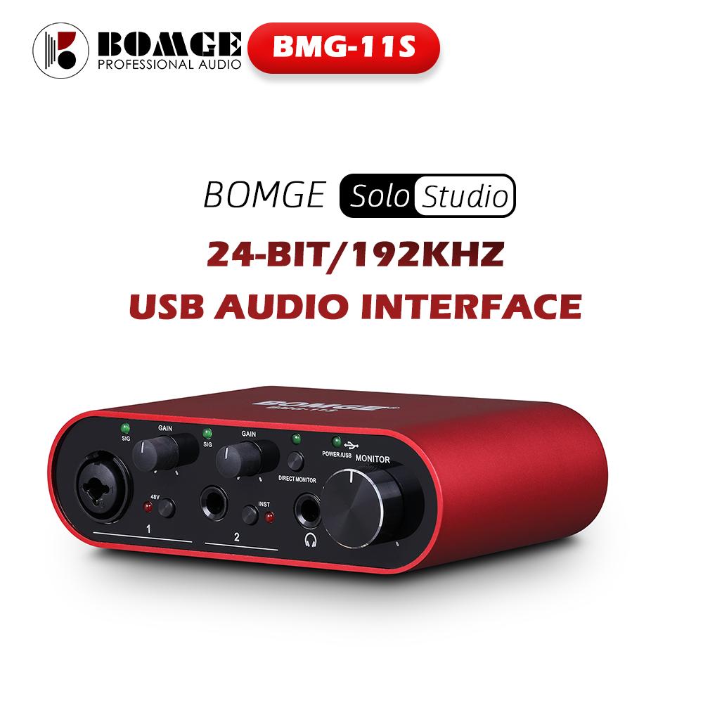 BOMGE BMG11S USB-аудиоинтерфейс 3-го поколения для гитаристов, вокалистов, подкастеров и продюсеров — высококачественная запись студийного качества
