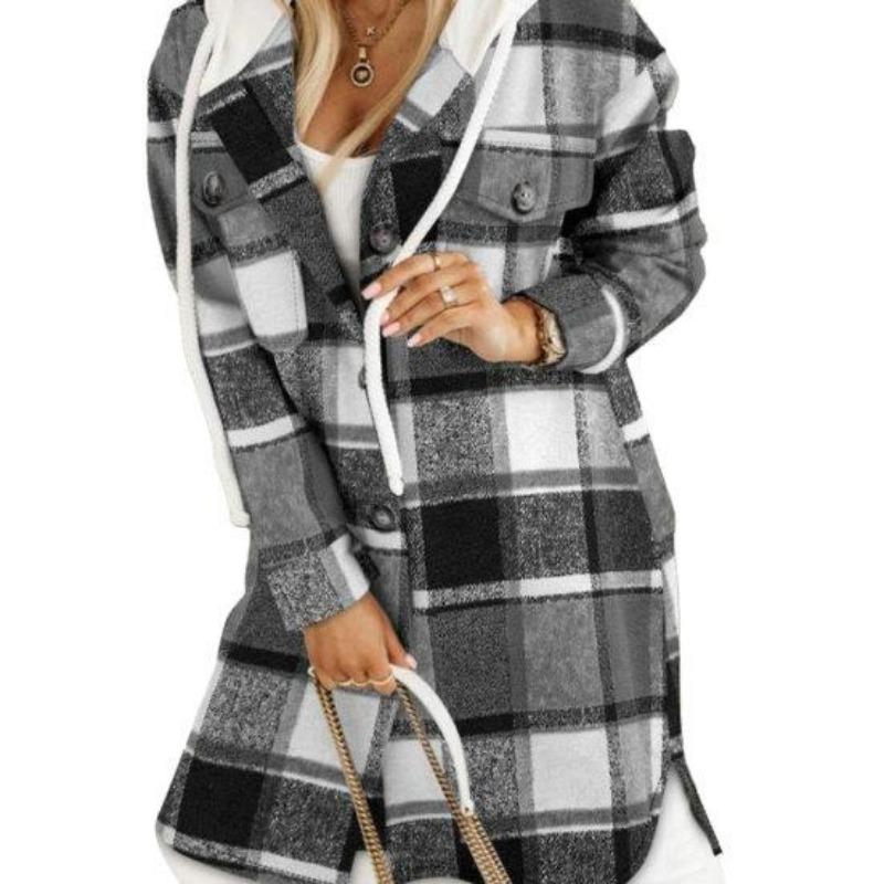 Женский длинный кардиган, большой кардиган с капюшоном, уютный свитер с капюшоном, пальто с витым узором, контрастный цвет для женщин, плотная куртка