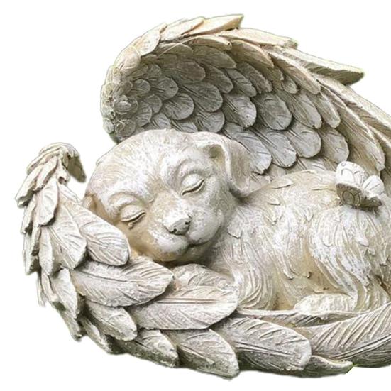 Форма для дисплея, спящая собака, крыло ангела, дизайн, изысканный смоляный садовый домашний орнамент, аксессуары для декора