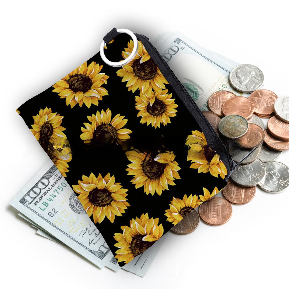 Кошелек для монет и ключница с принтом подсолнухов