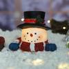 Lighted Christmas Snowman Miniature Figurine Small Resin Sculpture Cute Xmas Tabletop Decoration for