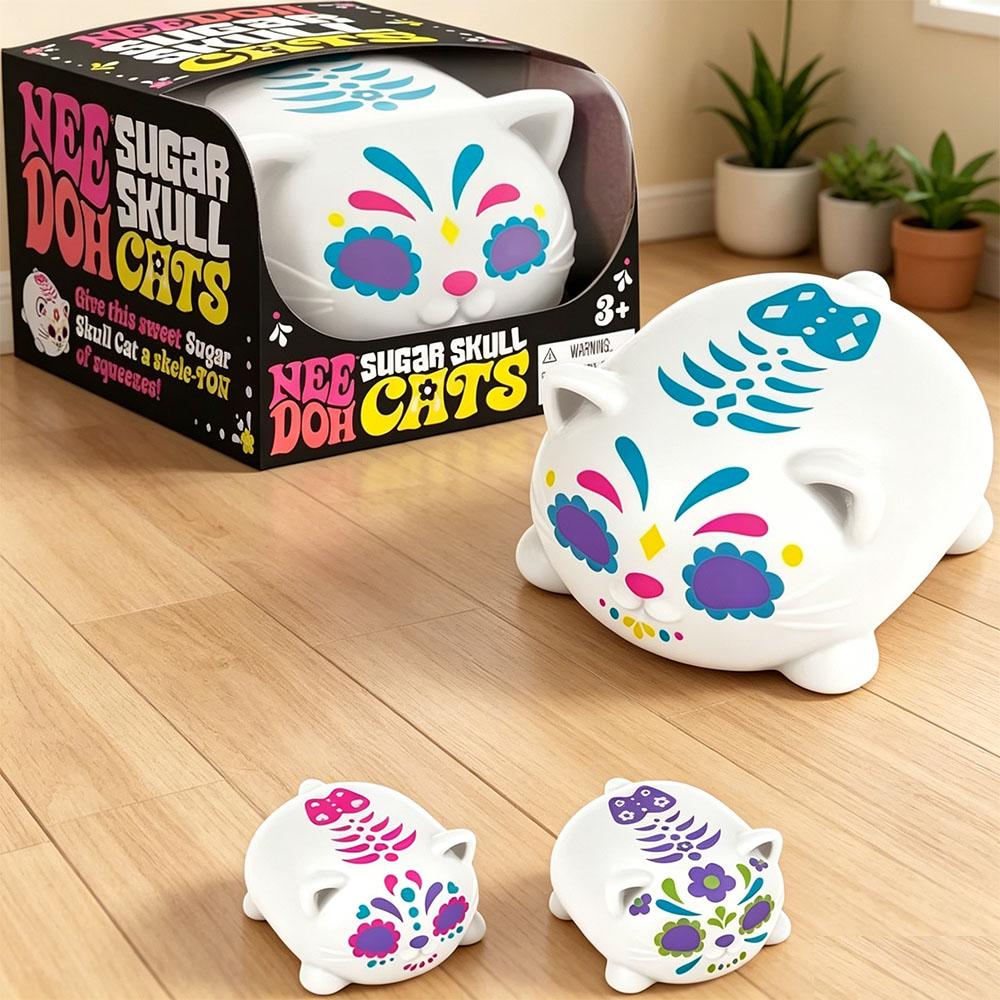 New Needoh Sugar Skull C Buttery-Soft Feel Fidget Toy Asmr Sensory Anti Stress Relief Toy Gifts