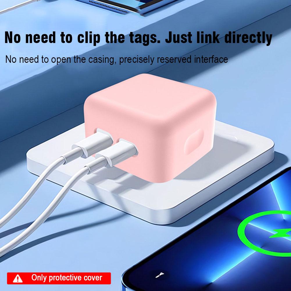 Для Apple 35 Вт Двухпортовый USB-C Маленький Адаптер Питания Силиконовый Чехол Зарядная Головка Защитный Чехол Для IPhone Для MacBook