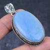 Angelite Stone Gemstone 925 Sterling Silver Gift Jewelry Pendant 2.36"