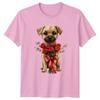 Puppy With Roses Flowers Unisexs TShirt Unisexs Tee Graphic Unisex Top