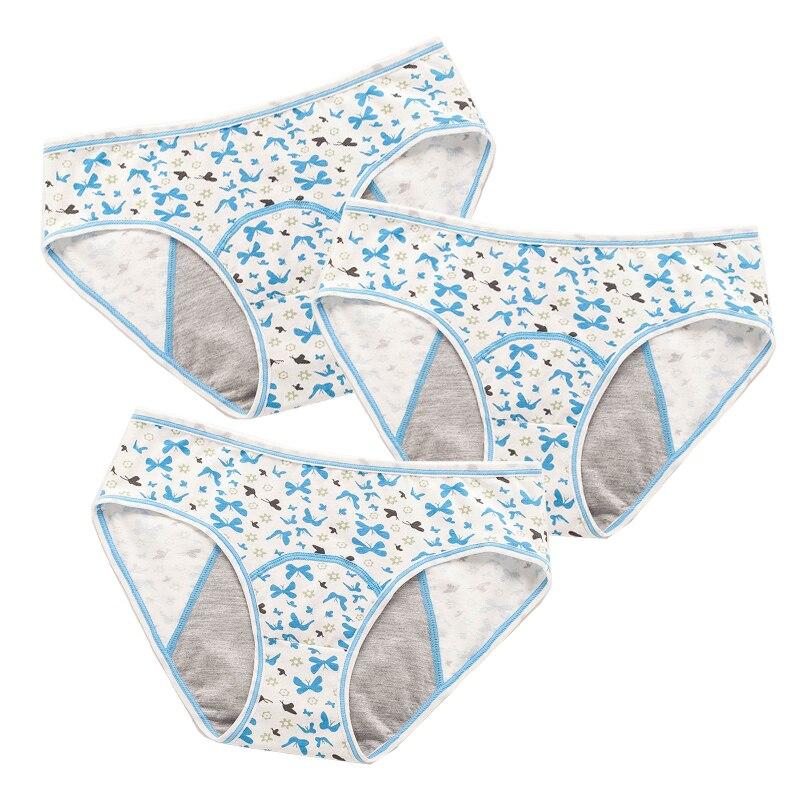 3 шт. герметичные детские менструальные штаны, хлопковое нижнее белье, милые трусики с героями мультфильмов, модные трусы