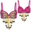 Women Music Festival Club Dancing Costume Shiny Belly Dance Bra Tops Tassel Sequined Costume Carnival Outfit Dancewear
