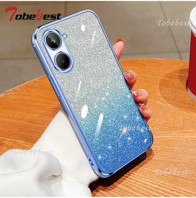 Для OPPO Realme 10 11 12 13 14 Pro Plus Чехол Мягкий Силиконовый Блестящий Глиттер Покрытие
