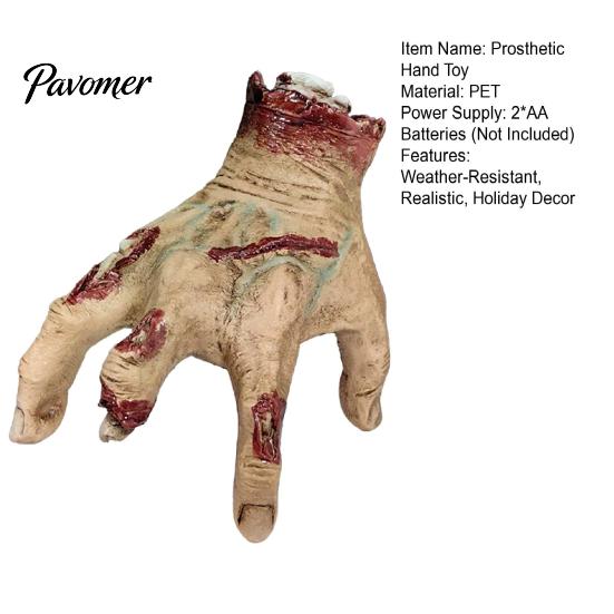 Walking Zombie Decorations Halloween Crawling Hand Prop, Sound Activated Moving for Haunted House, Spooky Party Decor, Interactive Prank Gift