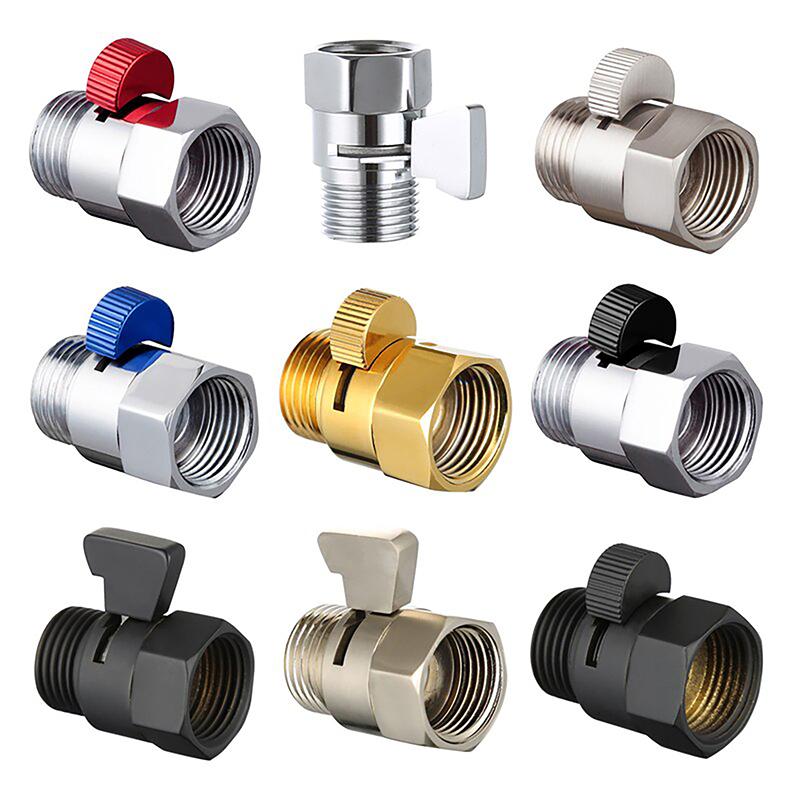 Запорный клапан для душа, полностью латунный, G1/2", быстродействующий запорный клапан, душевая лейка, водосберегающий туалетный пистолет-распылитель