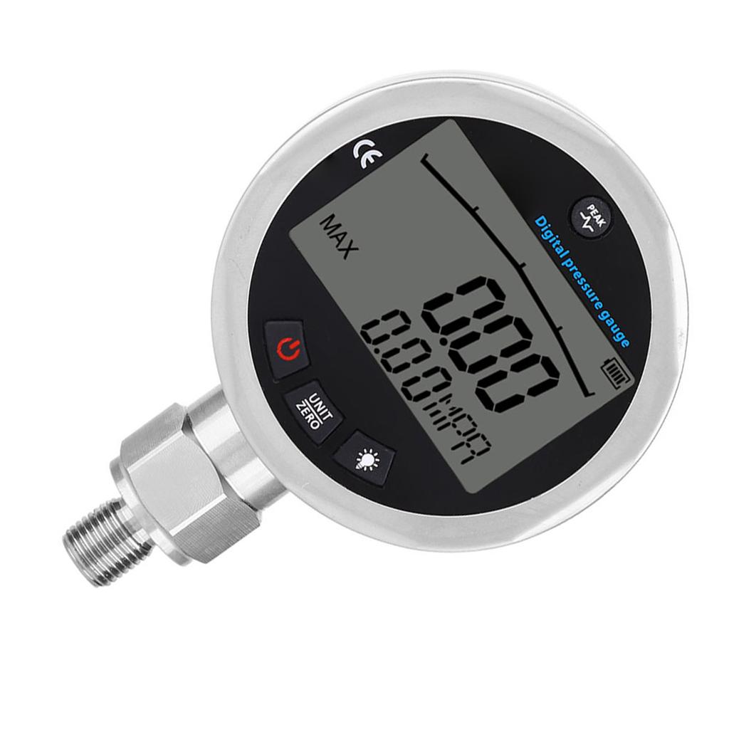 Цифровой циферблатный манометр с резьбовым креплением G14, ЖК-дисплей, измеритель давления для воды, воздуха, масла 0?40МПа