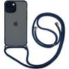 Case - BOOLING - for iPhone 13 - Rigid - Frosted - Navy Blue Lanyard