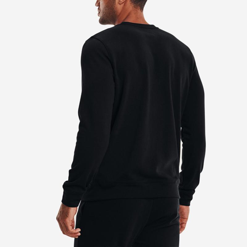 Under Armour Сплошной пуловер с логотипом и круглым вырезом, мужская толстовка, черный 1370404-001