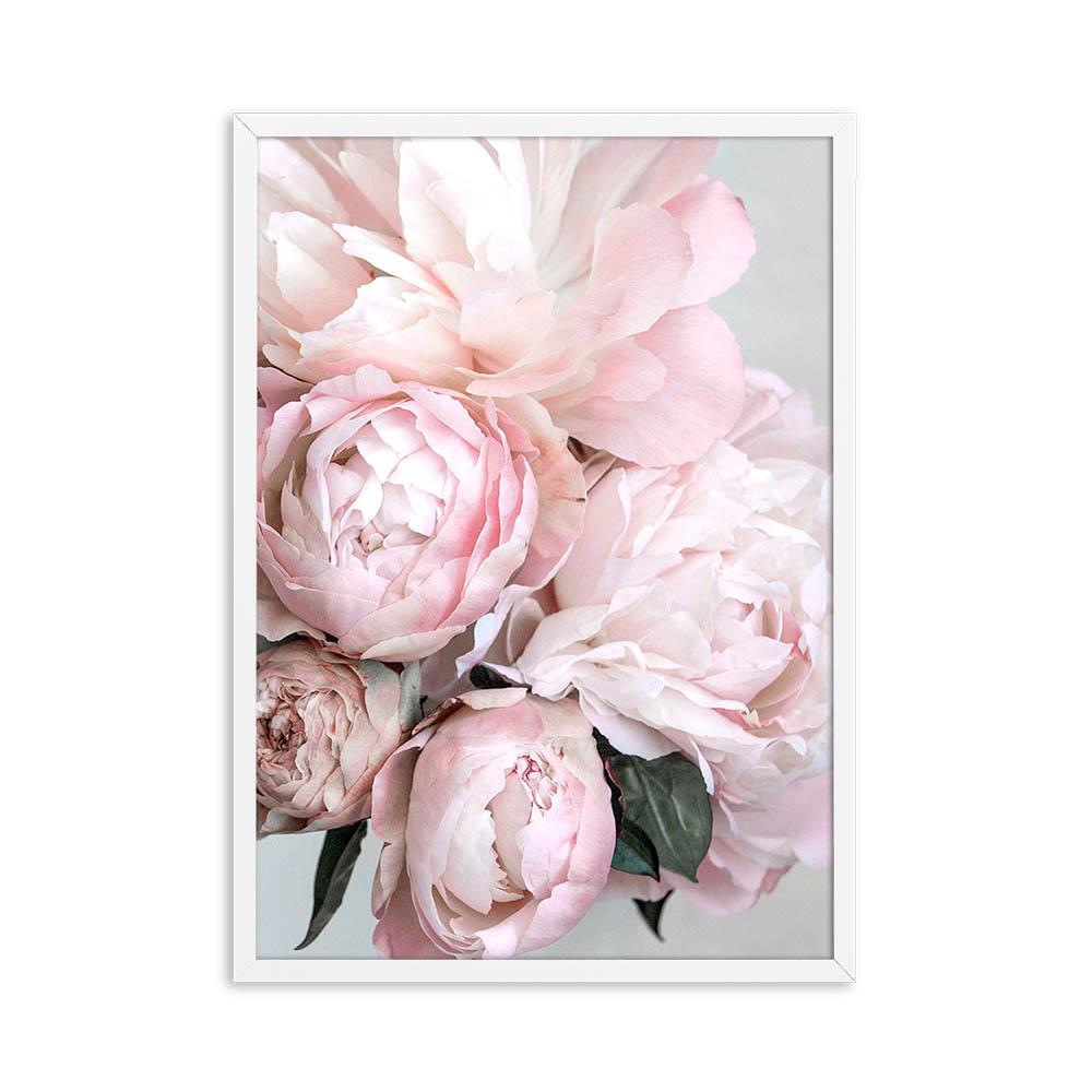 Пион в скандинавском стиле, настенное искусство, холст, плакат с принтом, цветочная живопись, минималистичная скандинавская декоративная картина, декор для гостиной