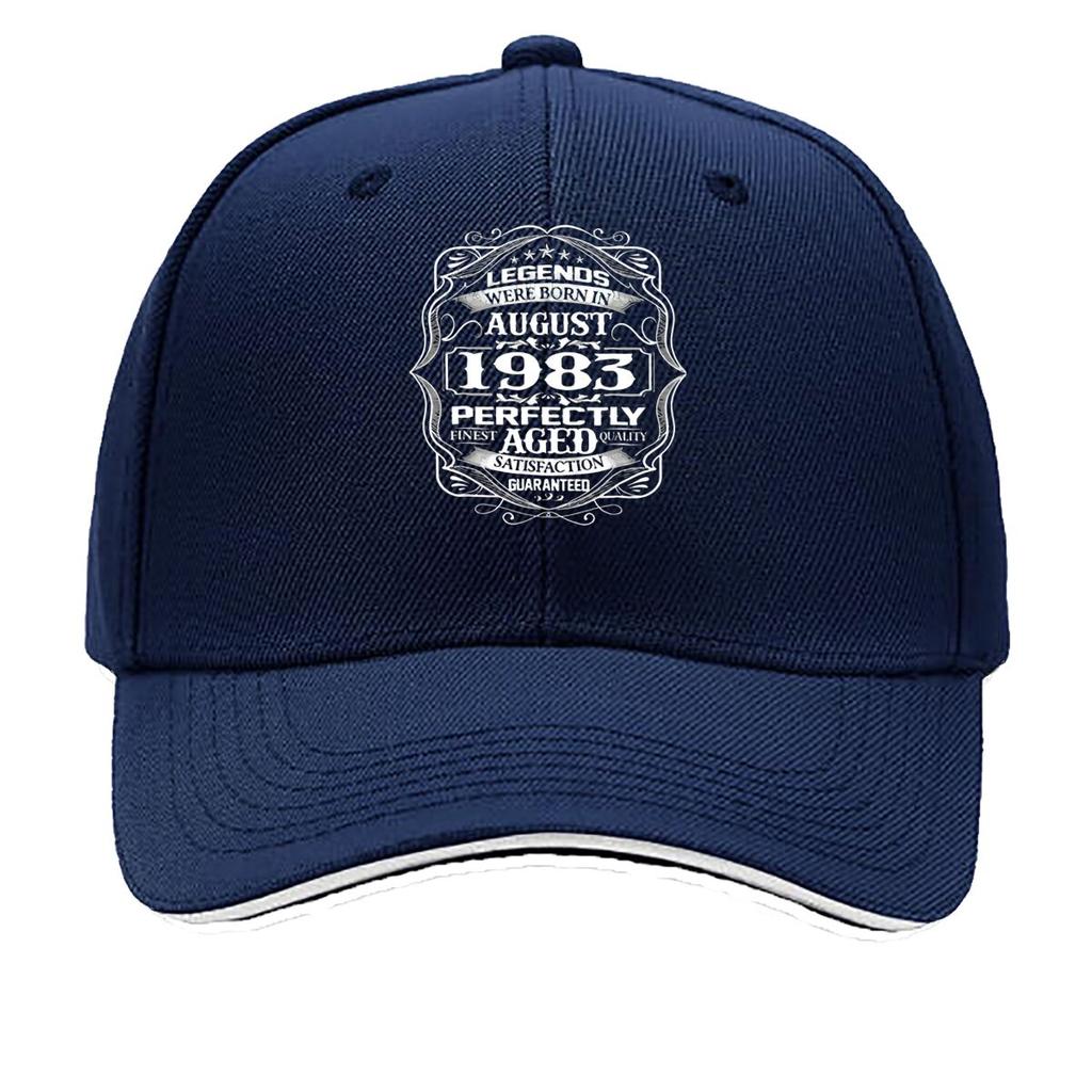 High Quality August Legends Aged Birthday Text Design Baseball Cap Unisex Summer Casual Adjustable Snapback Cap