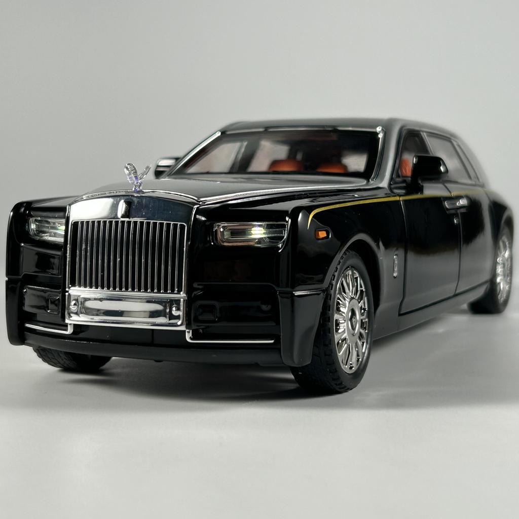 1:18 Модель автомобиля Rolls Royce Phantom Limousine из сплава Металлическая литая модель Транспортное средство для мальчика Высокая симуляция Миниатюрный Праздничный подарок Подарок для дома