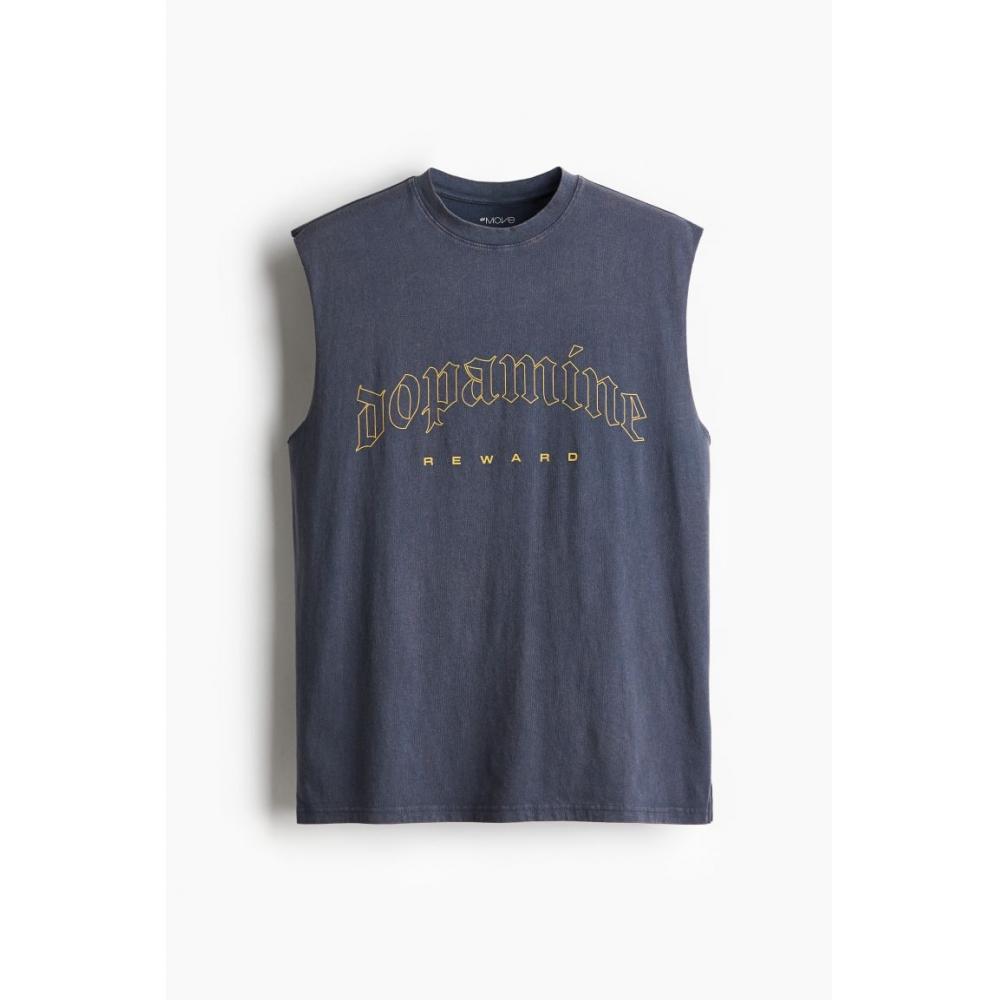 Спортивный топ без рукавов свободного кроя, темно-синий, dopaMine