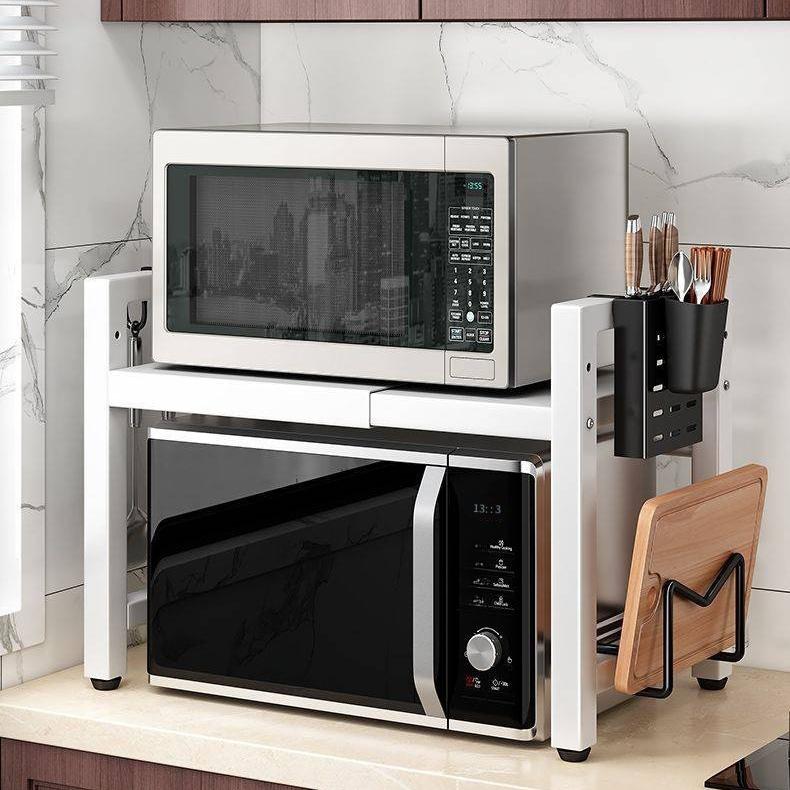 Выдвижной кухонный стеллаж Полка для микроволновой печи Многофункциональный кухонный органайзер Полка для хранения посуды Держатель для хранения