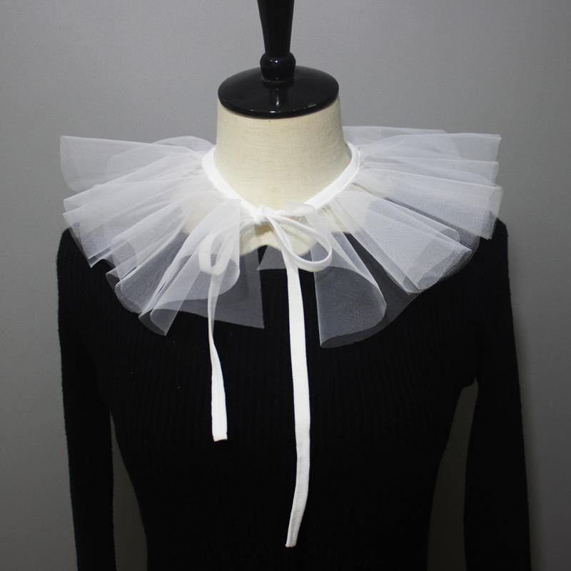 Double Layered Shawl Fake Collar Clown Performance Detachable Ruffle Neckwear Sweater Dress Faux Collar Accessories