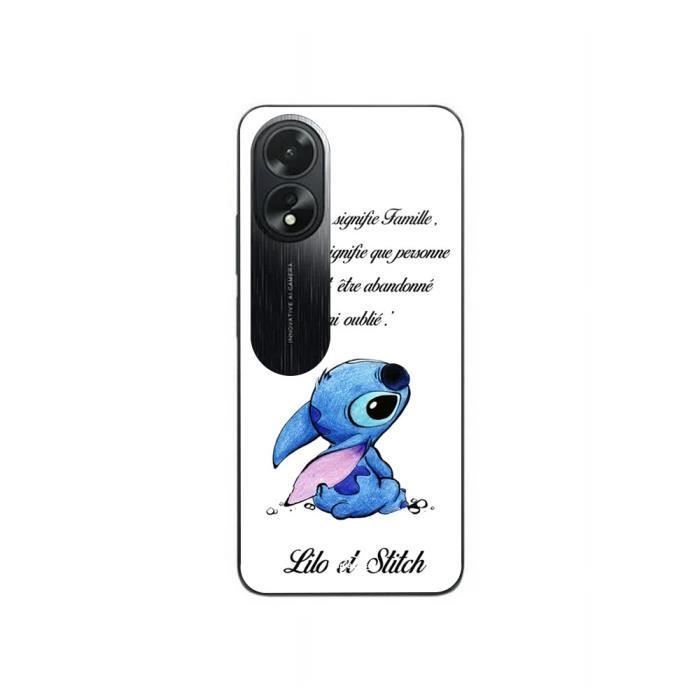 Coque - MANIACASE - Oppo A58 - Souple - Stitch Lilo Famille - Blanc