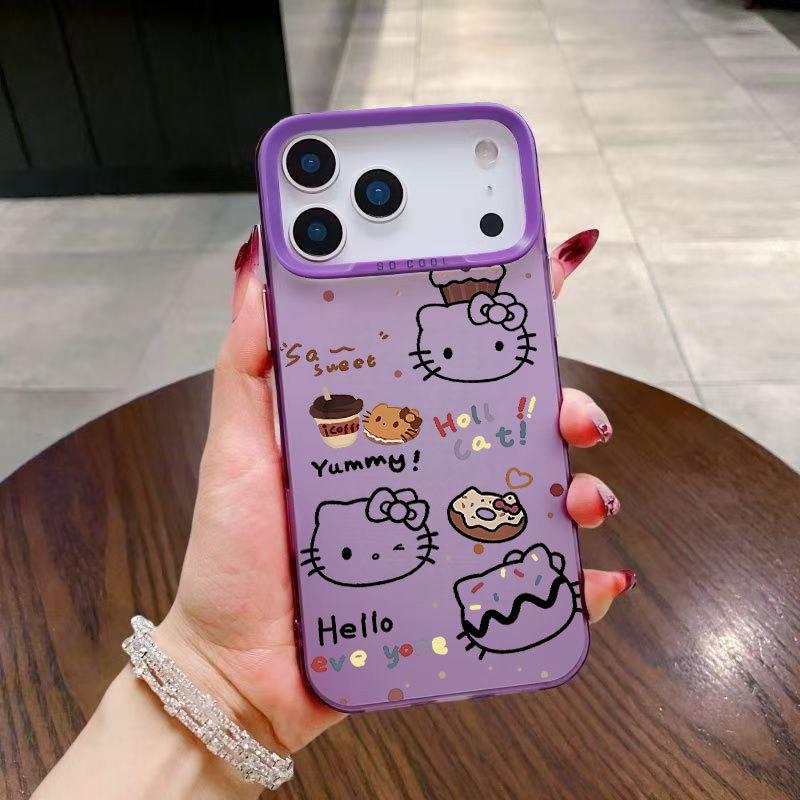 Чехол для телефона iPhone 16pro 13 17 14pro, мультяшный кот KT для яблока, чехол для девушки 15, милый