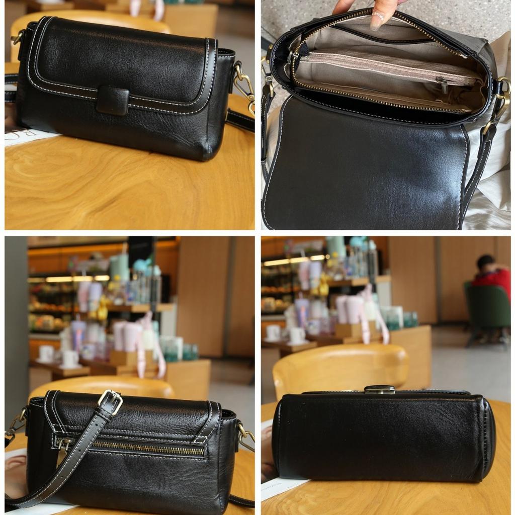 New Summer High Quality Shoulder Bag with Shoulder Bag Vegetable Tanned Cowhide and Fashionable Versatile Square Bag