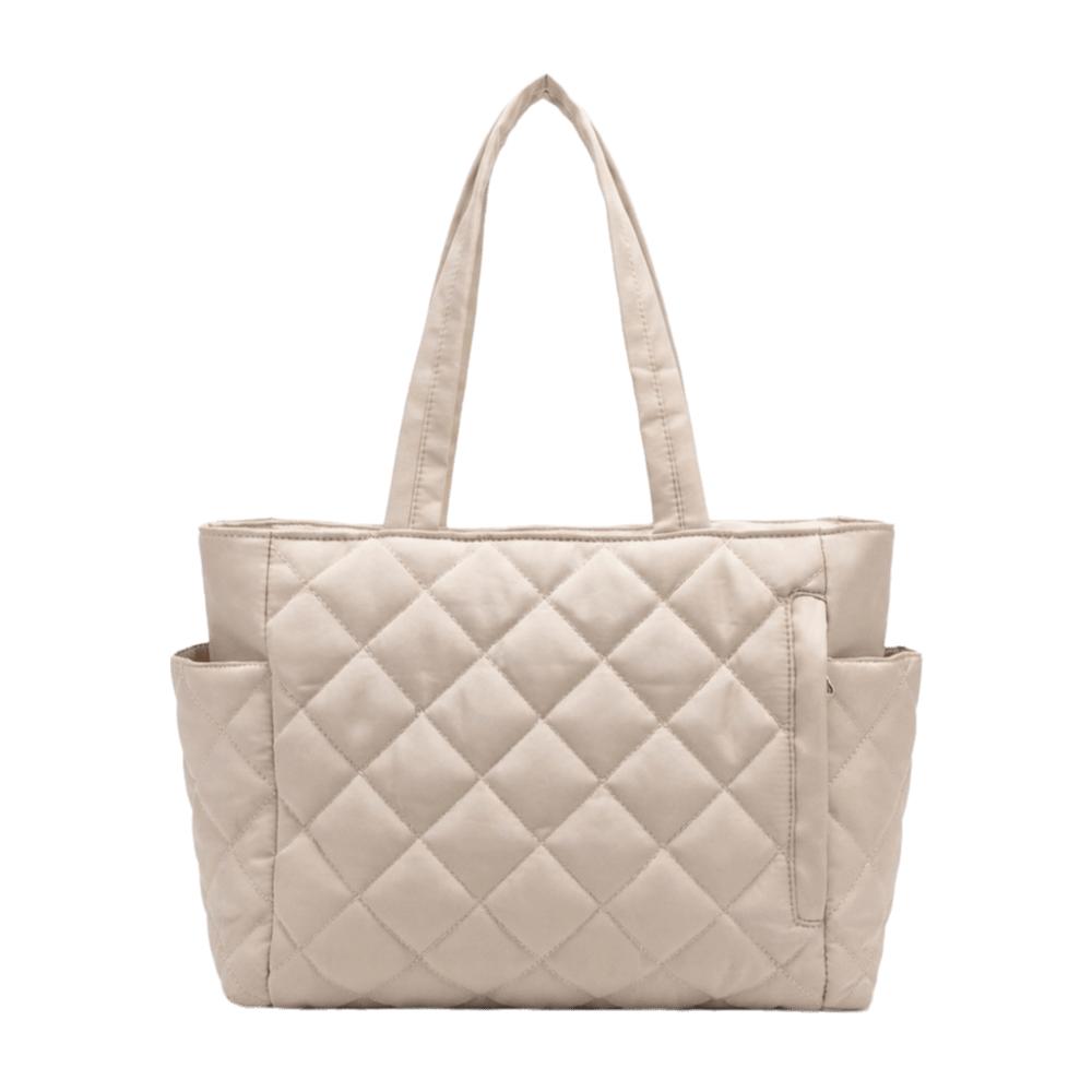 Large Capacity Rhombus Quilted Shoulder Bag Lightweight Tote Bag Minimalist Handbag Casual Wear