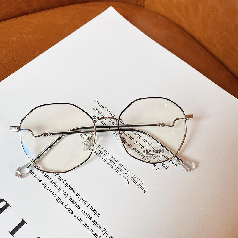 New Stylish Women'S Glasses Frame Polygon Shape Anti Blue Light Eyeglass Frames Creative Design Computer Glass