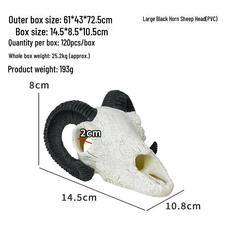 Dinosaur Skull Hiding House: Pet Cattle and Sheep Landscape Skeleton Fish Tank Decoration