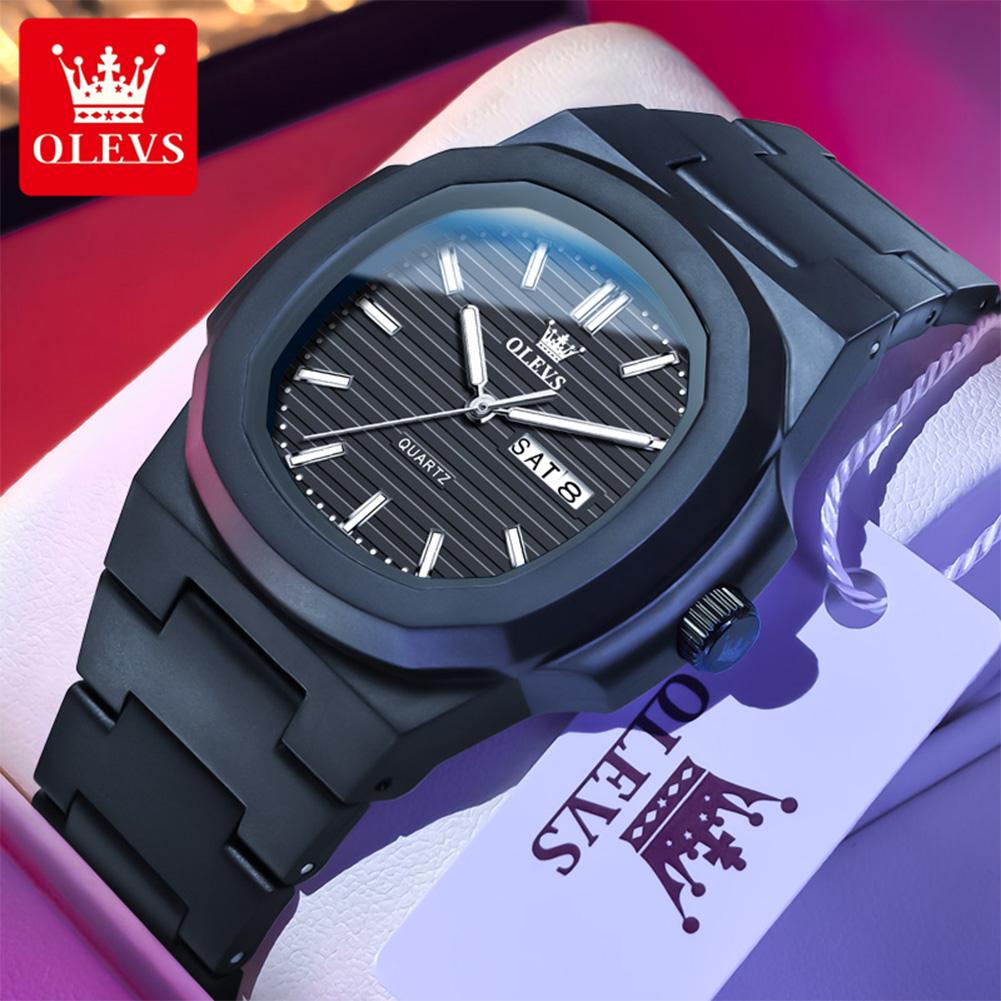OLEVS 5627 Mens Quartz Wristwatches Luxury Luminous Date Calendar Waterproof Waterproof Original Bussiness Man Watch