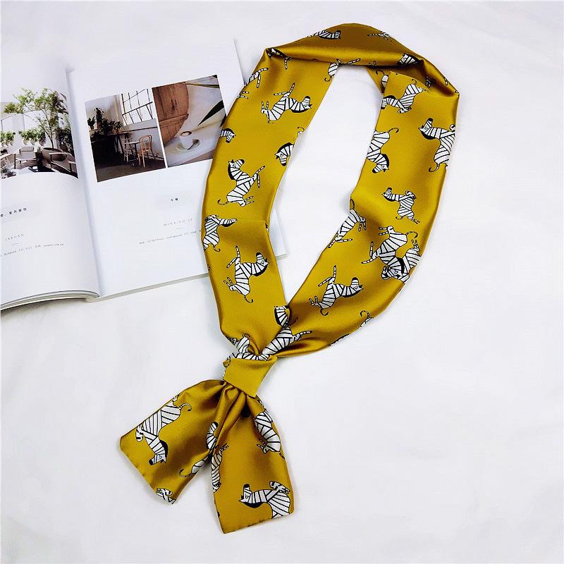 Маленький шарф женский длинный стиль весна и осень двухстороннее украшение универсальный зимний маленький шарф профессиональный шарф длинный шарф аксессуар