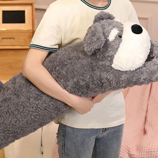 Stuffed Dog Pillow Fuzzy Dog Plush Toy Fluffy Cuddle Pillow Cute Animal Long Pillow Sofa Bed Use Cushion Gift for Kids Adults