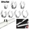 5Pcs Fixing Clips Lamp Tube Clip With Rubber Protection Pipes Clamp for 12mm-32mm Dia Tube