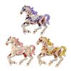 Colorful Horse Brooch Rhinestone Encrusted Alloy Horse Lapel Pin Animal Brooch Pin Outfit Accessory for Clothes Hats Bags Scarves